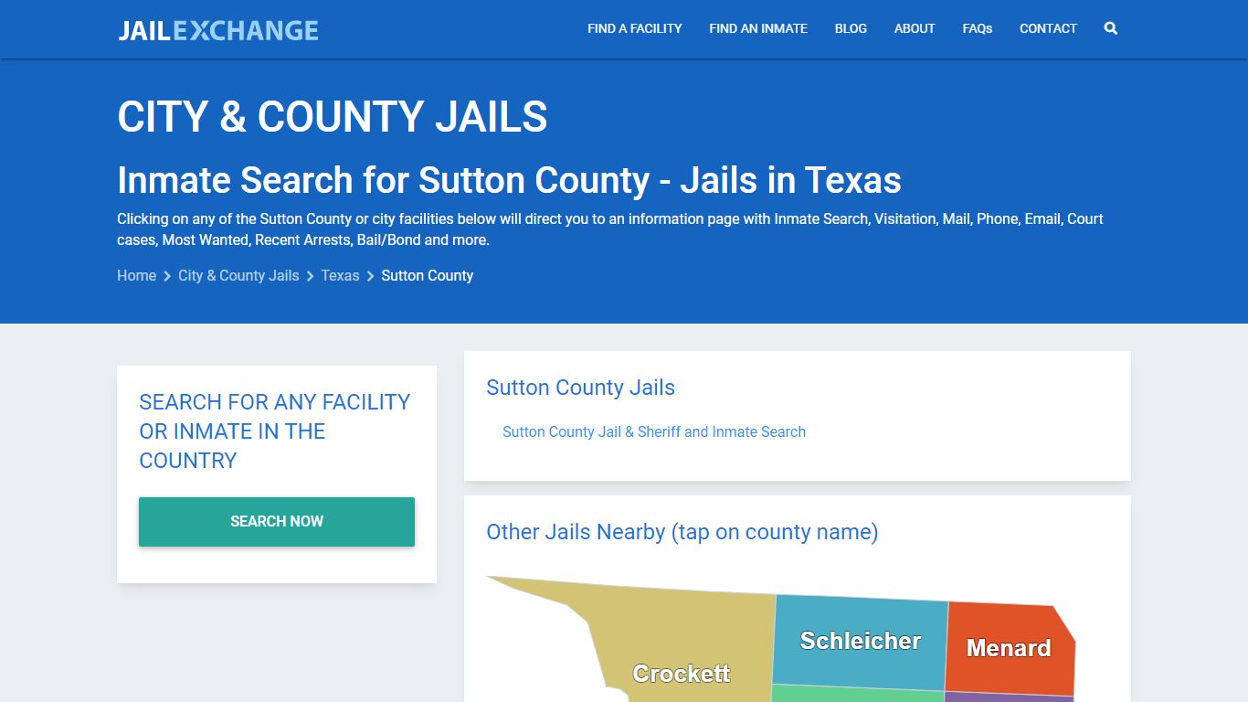 Inmate Search for Sutton County | Jails in Texas - Jail Exchange